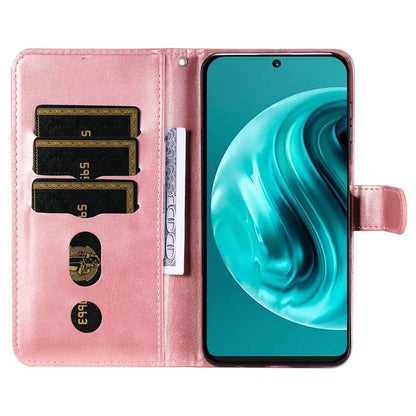 For Huawei Enjoy 70 Pro Case Calf Texture Leather Phone Cover with Zipper Pocket