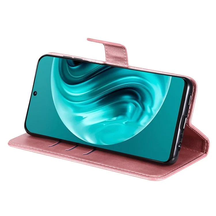 For Huawei Enjoy 70 Pro Case Calf Texture Leather Phone Cover with Zipper Pocket