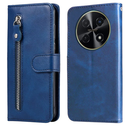 For Huawei Enjoy 70 Pro Case Calf Texture Leather Phone Cover with Zipper Pocket