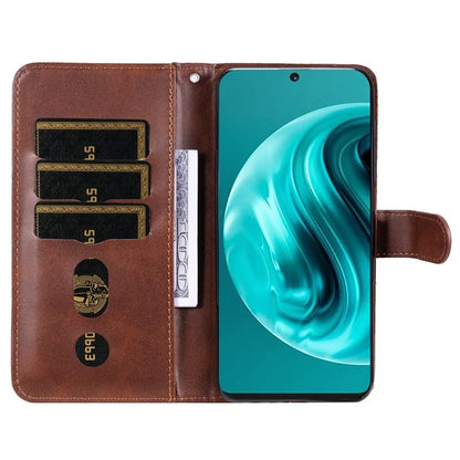 For Huawei Enjoy 70 Pro Case Calf Texture Leather Phone Cover with Zipper Pocket