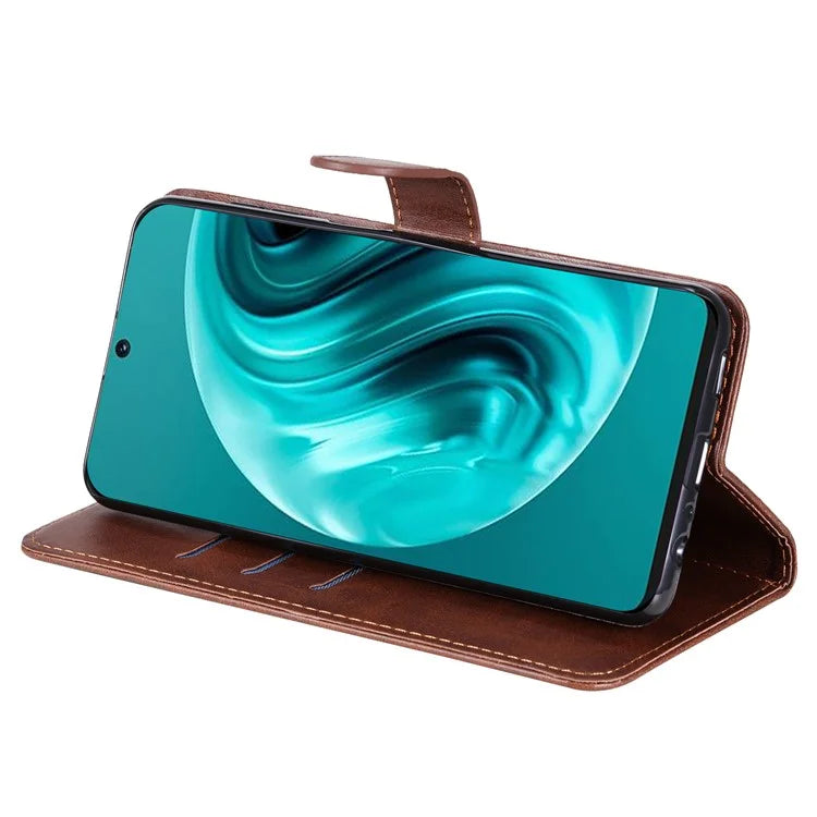 For Huawei Enjoy 70 Pro Case Calf Texture Leather Phone Cover with Zipper Pocket