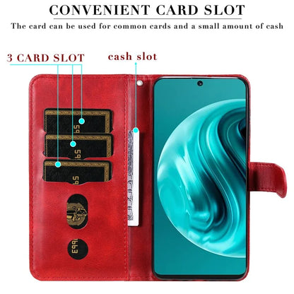 For Huawei Enjoy 70 Pro Case Calf Texture Leather Phone Cover with Zipper Pocket