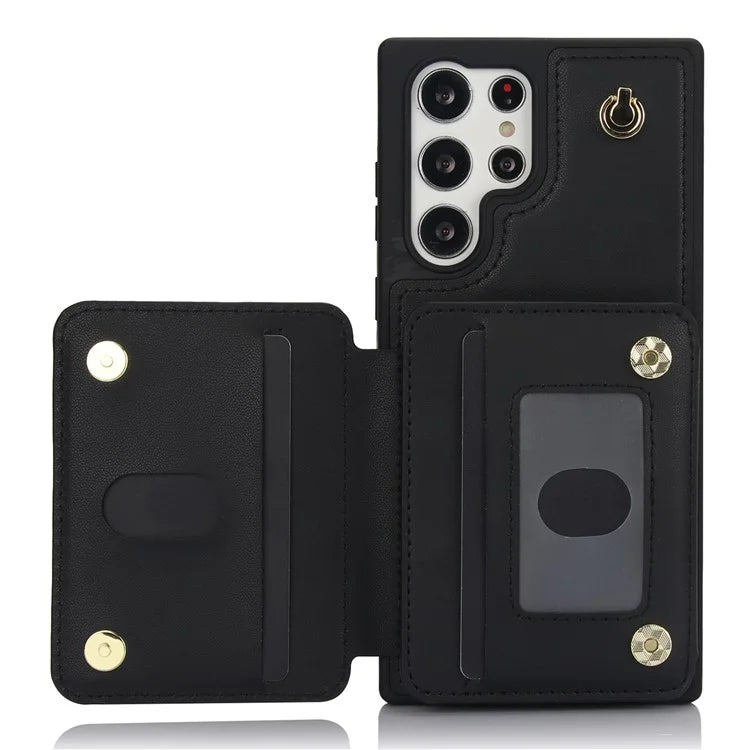 For Samsung Galaxy S23 Ultra Crossbody Case Zipper Card Holder Kickstand Phone Cover