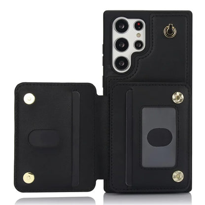 For Samsung Galaxy S23 Ultra Crossbody Case Zipper Card Holder Kickstand Phone Cover