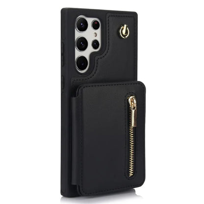 For Samsung Galaxy S23 Ultra Crossbody Case Zipper Card Holder Kickstand Phone Cover