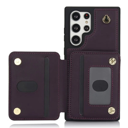 For Samsung Galaxy S23 Ultra Crossbody Case Zipper Card Holder Kickstand Phone Cover