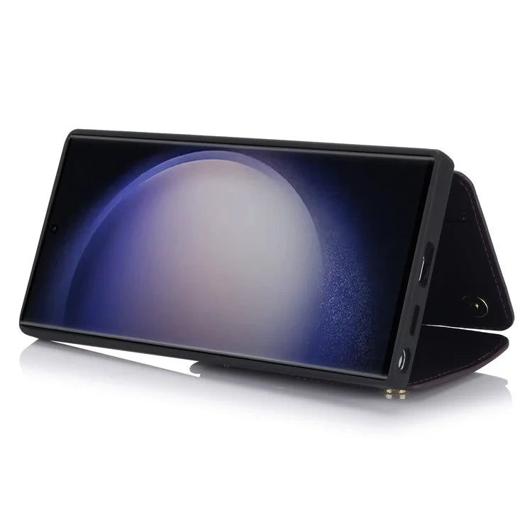 For Samsung Galaxy S23 Ultra Crossbody Case Zipper Card Holder Kickstand Phone Cover