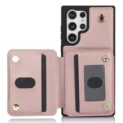 For Samsung Galaxy S23 Ultra Crossbody Case Zipper Card Holder Kickstand Phone Cover