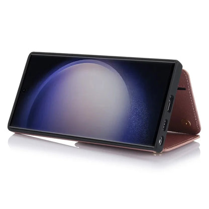 For Samsung Galaxy S23 Ultra Crossbody Case Zipper Card Holder Kickstand Phone Cover