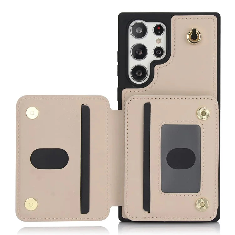 For Samsung Galaxy S23 Ultra Crossbody Case Zipper Card Holder Kickstand Phone Cover