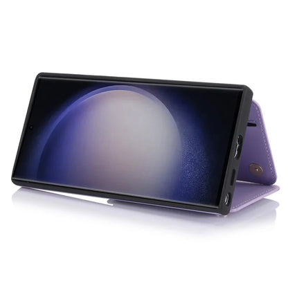 For Samsung Galaxy S23 Ultra Crossbody Case Zipper Card Holder Kickstand Phone Cover