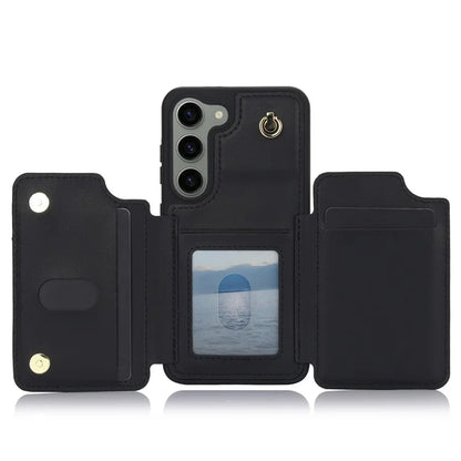 For Samsung Galaxy S23 Case with Card Holder Crossbody Leather Back Cover RFID Blocking