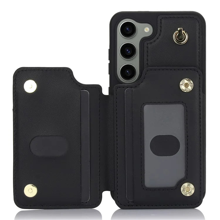 For Samsung Galaxy S23 Case with Card Holder Crossbody Leather Back Cover RFID Blocking