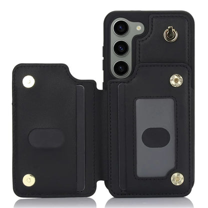 For Samsung Galaxy S23 Case with Card Holder Crossbody Leather Back Cover RFID Blocking