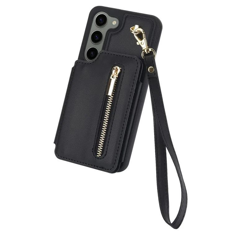 For Samsung Galaxy S23 Case with Card Holder Crossbody Leather Back Cover RFID Blocking