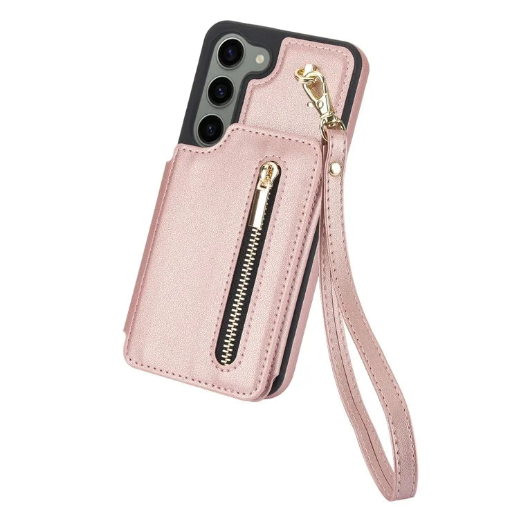 For Samsung Galaxy S23 Case with Card Holder Crossbody Leather Back Cover RFID Blocking