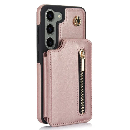For Samsung Galaxy S23 Case with Card Holder Crossbody Leather Back Cover RFID Blocking