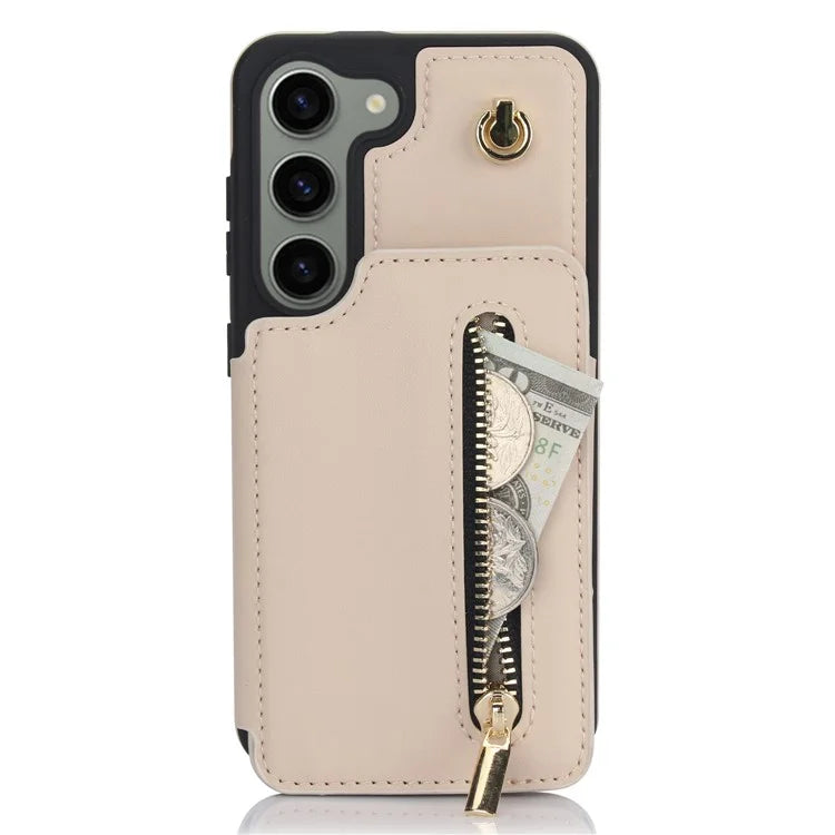 For Samsung Galaxy S23 Case with Card Holder Crossbody Leather Back Cover RFID Blocking