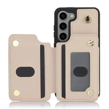 For Samsung Galaxy S23 Case with Card Holder Crossbody Leather Back Cover RFID Blocking