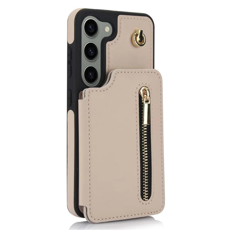 For Samsung Galaxy S23 Case with Card Holder Crossbody Leather Back Cover RFID Blocking