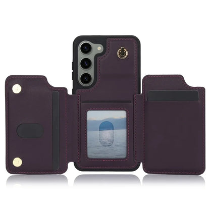 For Samsung Galaxy S23 Case with Card Holder Crossbody Leather Back Cover RFID Blocking