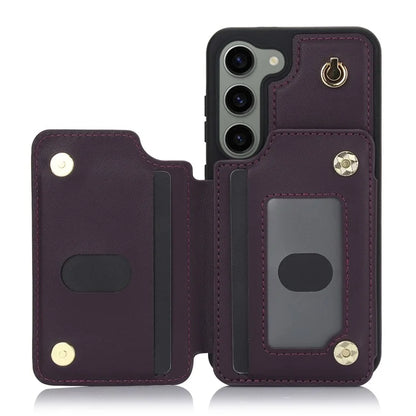 For Samsung Galaxy S23 Case with Card Holder Crossbody Leather Back Cover RFID Blocking