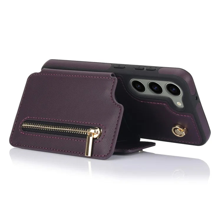 For Samsung Galaxy S23 Case with Card Holder Crossbody Leather Back Cover RFID Blocking