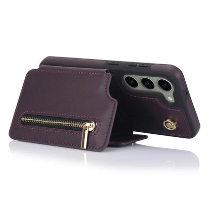 For Samsung Galaxy S23 Case with Card Holder Crossbody Leather Back Cover RFID Blocking