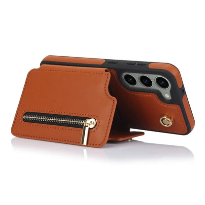 For Samsung Galaxy S23 Case with Card Holder Crossbody Leather Back Cover RFID Blocking