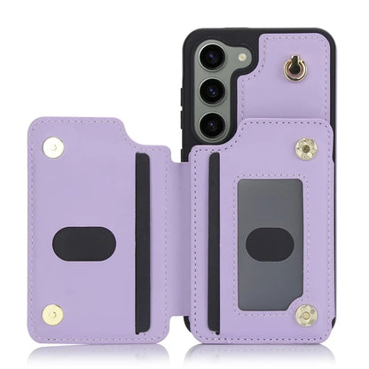 For Samsung Galaxy S23 Case with Card Holder Crossbody Leather Back Cover RFID Blocking