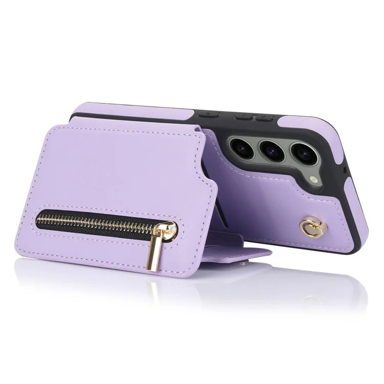 For Samsung Galaxy S23 Case with Card Holder Crossbody Leather Back Cover RFID Blocking