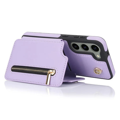 For Samsung Galaxy S23 Case with Card Holder Crossbody Leather Back Cover RFID Blocking