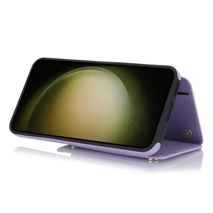 For Samsung Galaxy S23 Case with Card Holder Crossbody Leather Back Cover RFID Blocking