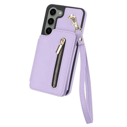For Samsung Galaxy S23 Case with Card Holder Crossbody Leather Back Cover RFID Blocking