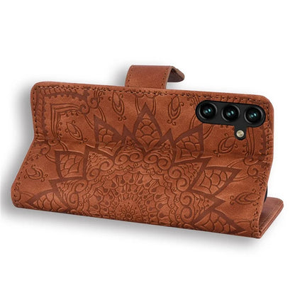 For Samsung Galaxy A25 5G (Global) (161.0 x 76.5 x 8.3mm) Case Flower Imprinted PU Leather Phone Cover