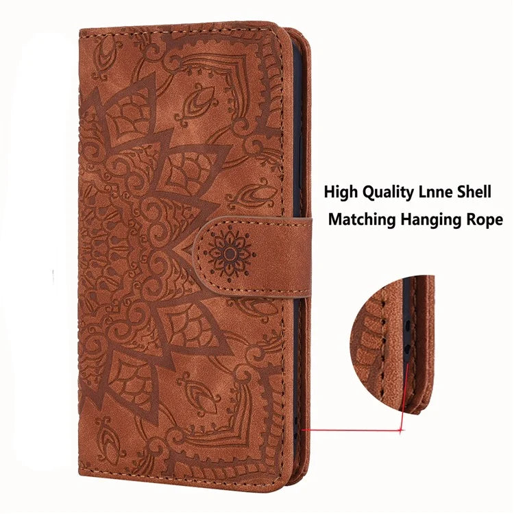 For Samsung Galaxy A25 5G (Global) (161.0 x 76.5 x 8.3mm) Case Flower Imprinted PU Leather Phone Cover