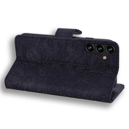 For Samsung Galaxy A25 5G (Global) (161.0 x 76.5 x 8.3mm) Case Flower Imprinted PU Leather Phone Cover