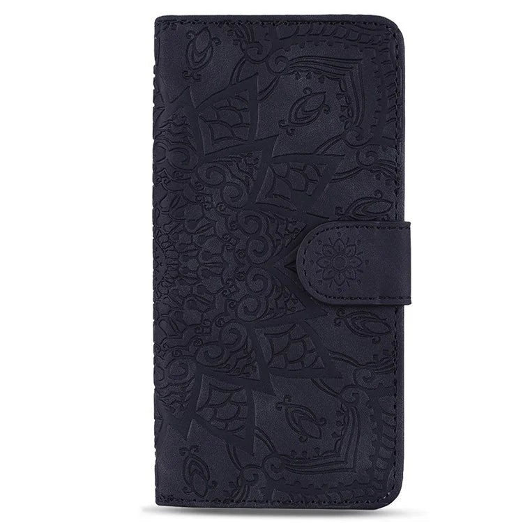 For Samsung Galaxy A25 5G (Global) (161.0 x 76.5 x 8.3mm) Case Flower Imprinted PU Leather Phone Cover