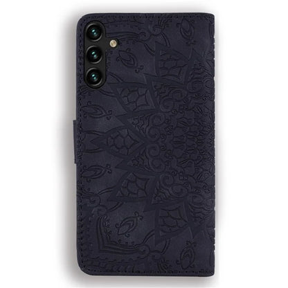 For Samsung Galaxy A25 5G (Global) (161.0 x 76.5 x 8.3mm) Case Flower Imprinted PU Leather Phone Cover