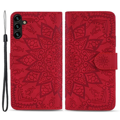 For Samsung Galaxy A25 5G (Global) (161.0 x 76.5 x 8.3mm) Case Flower Imprinted PU Leather Phone Cover