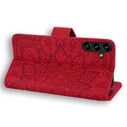 For Samsung Galaxy A25 5G (Global) (161.0 x 76.5 x 8.3mm) Case Flower Imprinted PU Leather Phone Cover