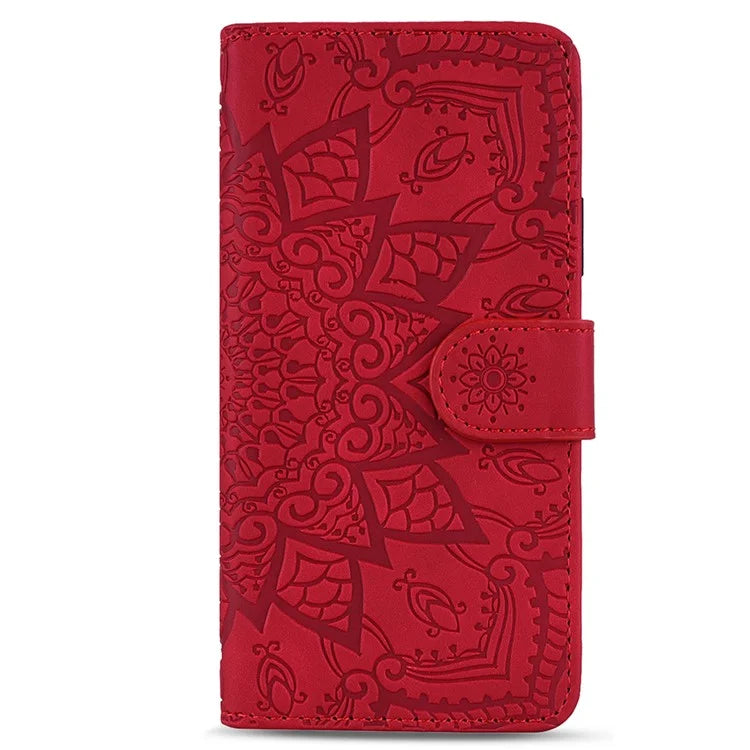 For Samsung Galaxy A25 5G (Global) (161.0 x 76.5 x 8.3mm) Case Flower Imprinted PU Leather Phone Cover