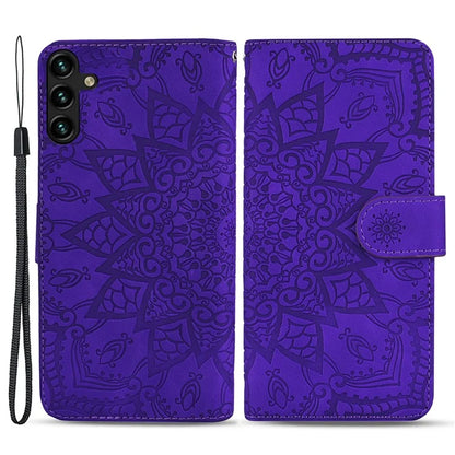 For Samsung Galaxy A25 5G (Global) (161.0 x 76.5 x 8.3mm) Case Flower Imprinted PU Leather Phone Cover