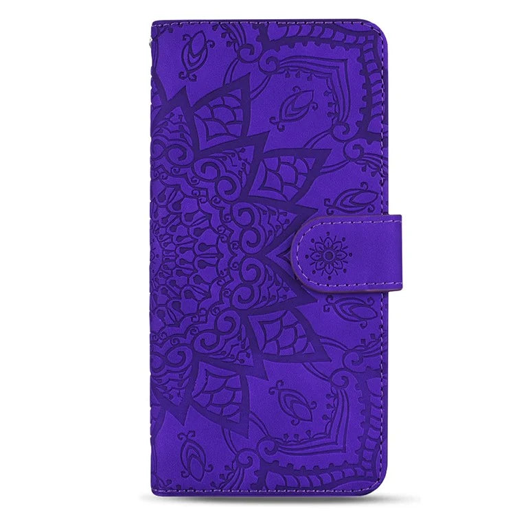 For Samsung Galaxy A25 5G (Global) (161.0 x 76.5 x 8.3mm) Case Flower Imprinted PU Leather Phone Cover