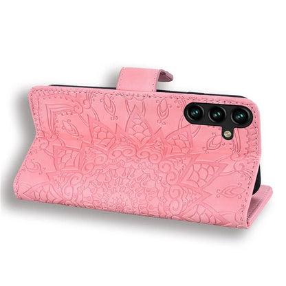 For Samsung Galaxy A25 5G (Global) (161.0 x 76.5 x 8.3mm) Case Flower Imprinted PU Leather Phone Cover