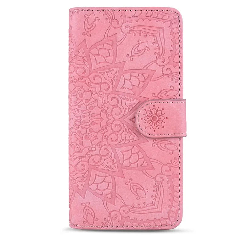 For Samsung Galaxy A25 5G (Global) (161.0 x 76.5 x 8.3mm) Case Flower Imprinted PU Leather Phone Cover