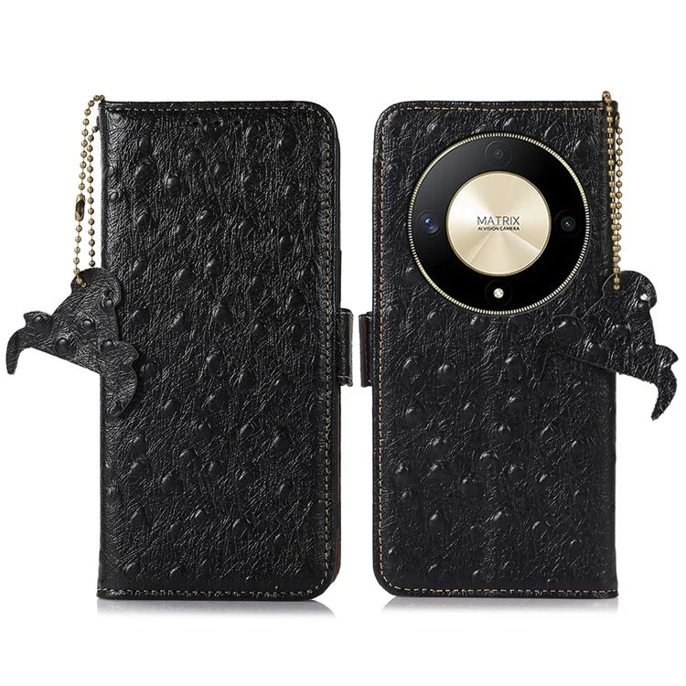 For Honor Magic6 Lite 5G / X9b 5G / X50 5G Phone Case Ostrich Texture RFID Blocking Cover