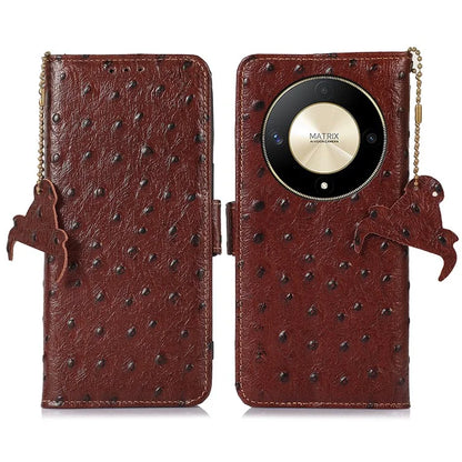 For Honor Magic6 Lite 5G / X9b 5G / X50 5G Phone Case Ostrich Texture RFID Blocking Cover