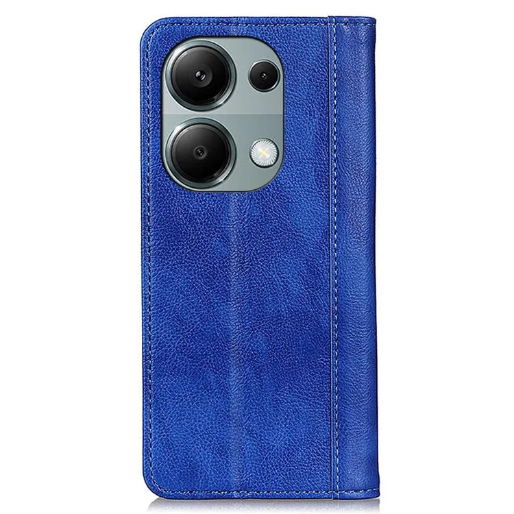 For Xiaomi Redmi Note 13 4G Protective Cover Split Leather Litchi Texture Phone Case