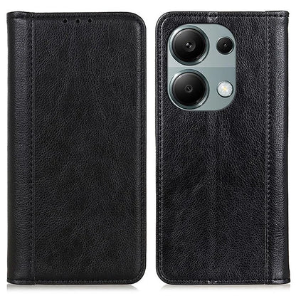 For Xiaomi Redmi Note 13 4G Protective Cover Split Leather Litchi Texture Phone Case